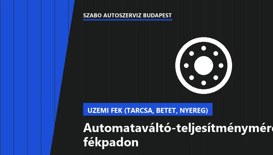 Automataváltó-teljesítménymérés fékpadon - autószerviz Budapest, Szabó Autószervíz műhely