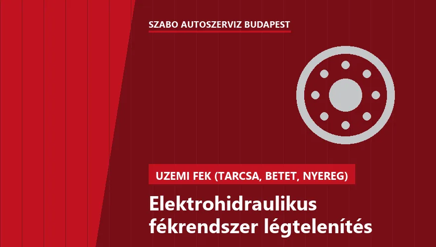 Elektrohidraulikus fékrendszer légtelenítés - autószerviz Budapest, Szabó Autószervíz műhely