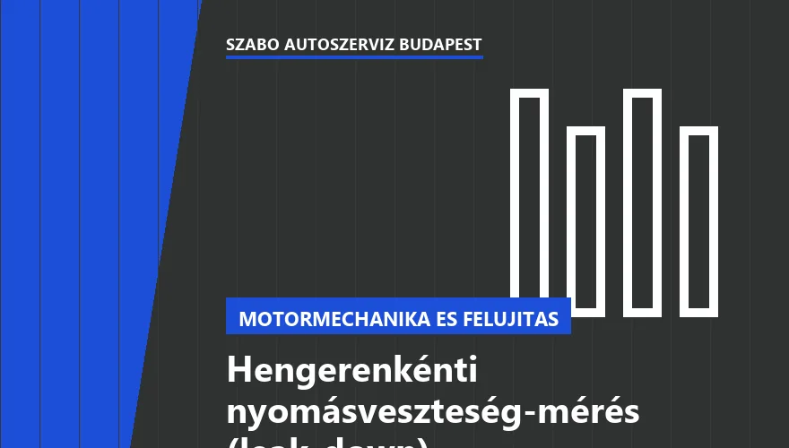 Hengerenkénti nyomásveszteség-mérés (leak-down) a Szabó Autószervíz Budapest szervizében