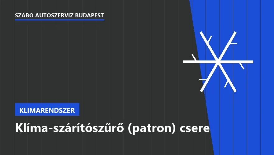 Klíma-szárítószűrő (patron) csere a Szabó Autószervíz Budapest szervizében
