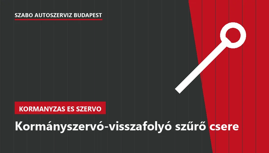 Kormányszervó-visszafolyó szűrő csere a Szabó Autószervíz Budapest szervizében