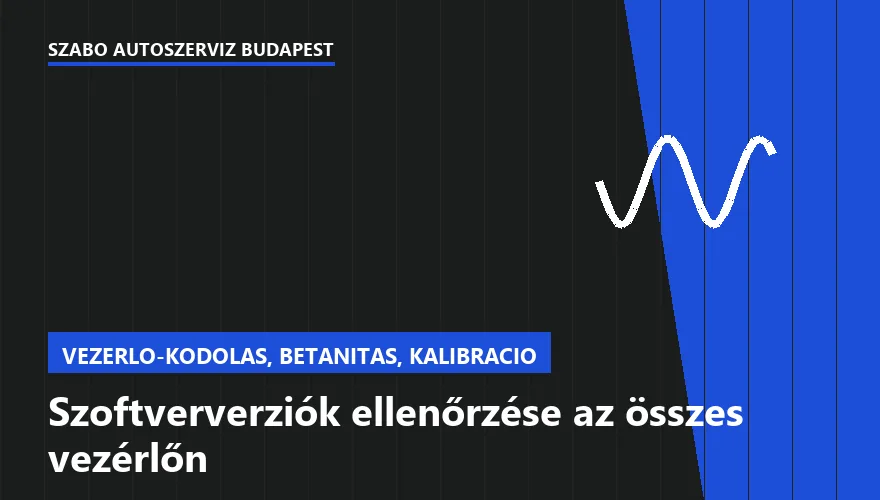 Szoftververziók ellenőrzése az összes vezérlőn - autószerviz Budapest, Szabó Autószervíz műhely