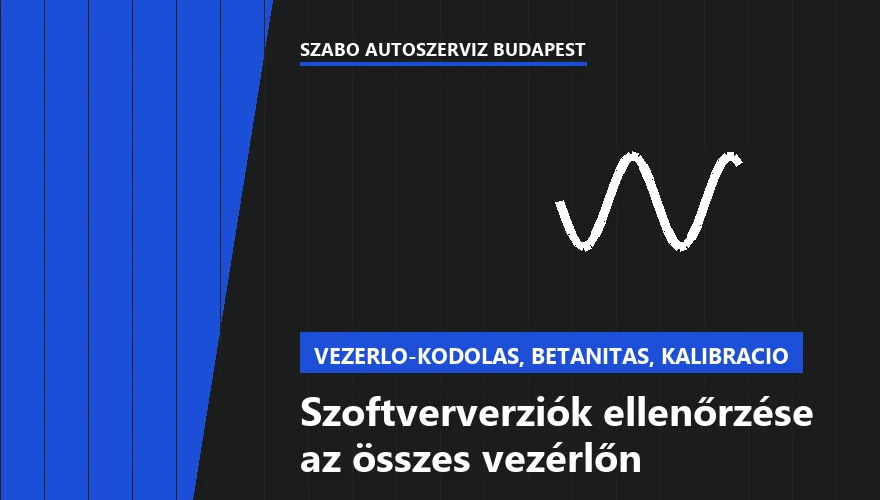 Szoftververziók ellenőrzése az összes vezérlőn a Szabó Autószervíz Budapest szervizében