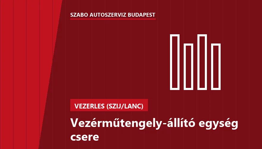 Vezérműtengely-állító egység csere a Szabó Autószervíz Budapest szervizében