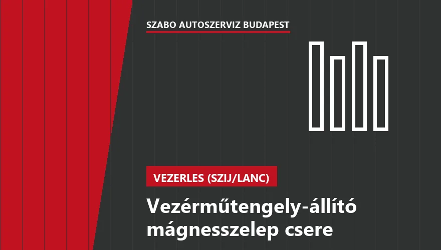 Vezérműtengely-állító mágnesszelep csere a Szabó Autószervíz Budapest szervizében